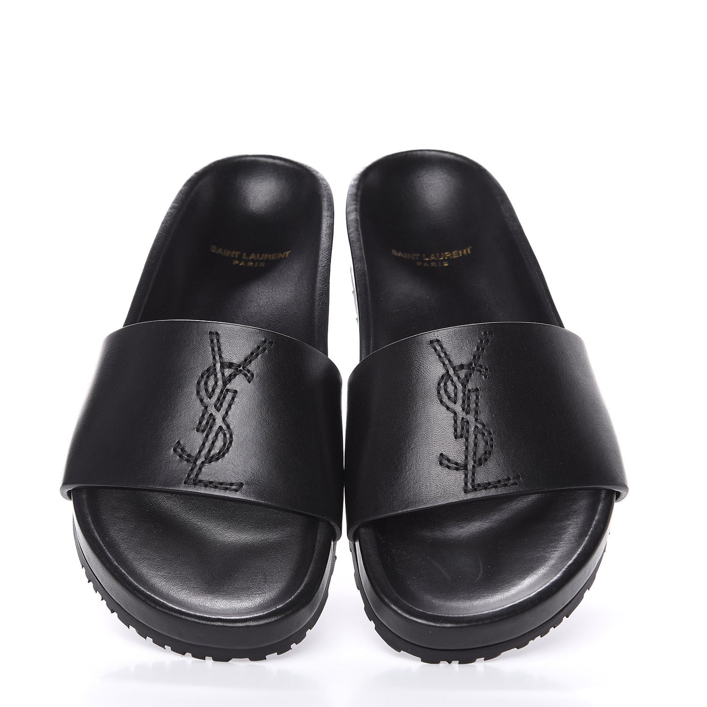 Calfskin Monogram Jimmy Joan Slide Sandals 37 Black