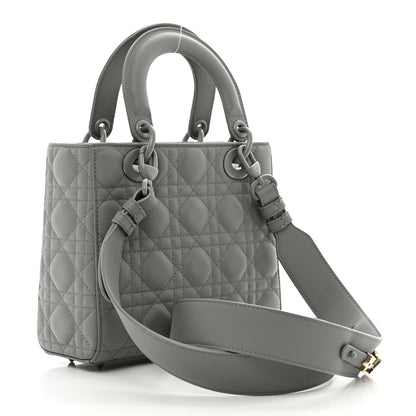 Christian Dior Ultra Matte Calfskin Cannage Small My ABCDior Lady Dior Gray 3 of 9