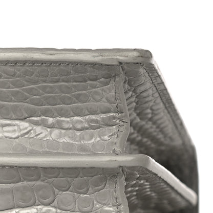 Saint Laurent Calfskin Crocodile Embossed Medium Monogram Sunset Gris Perle 14 of 14