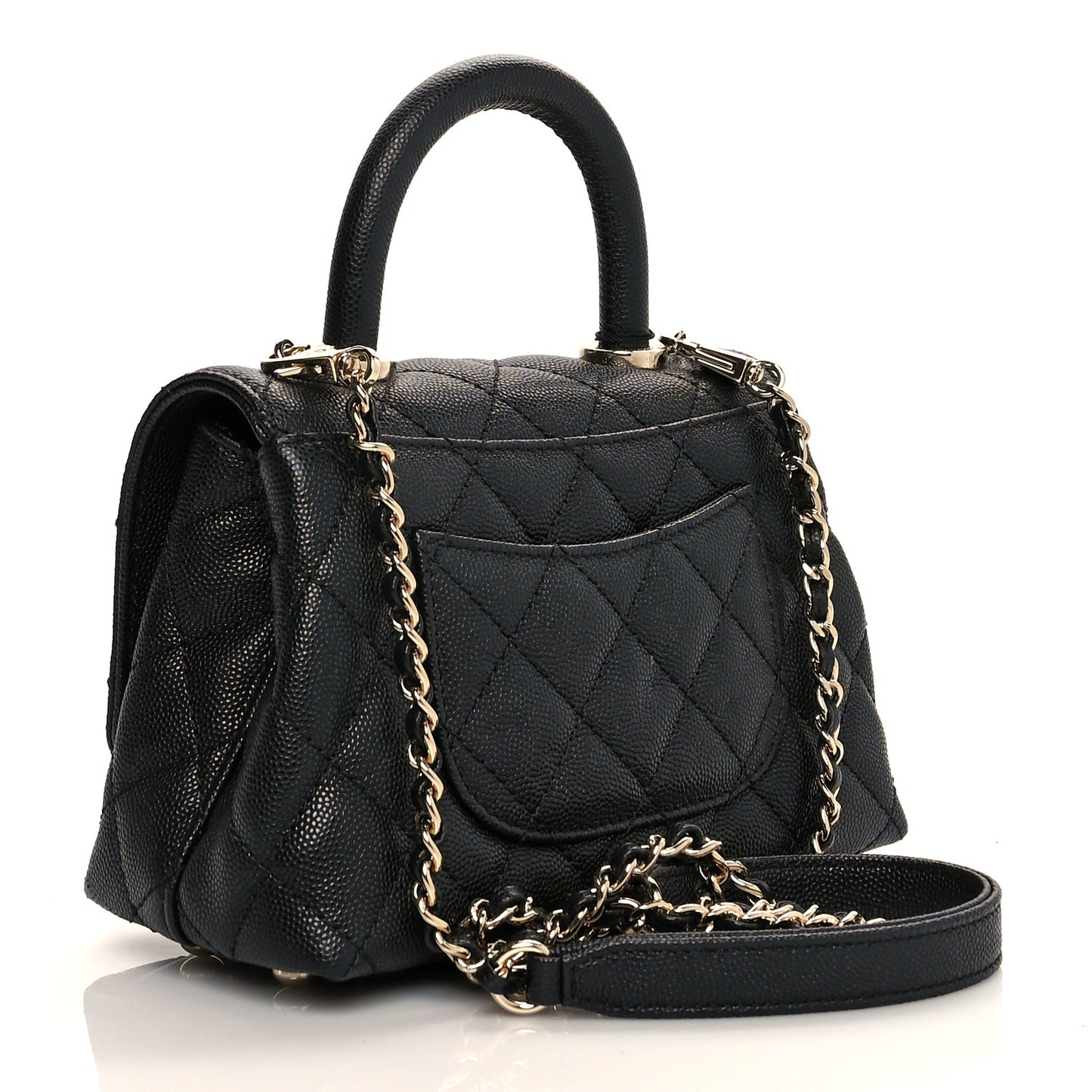 Caviar Quilted Extra Mini Coco Handle Flap Black