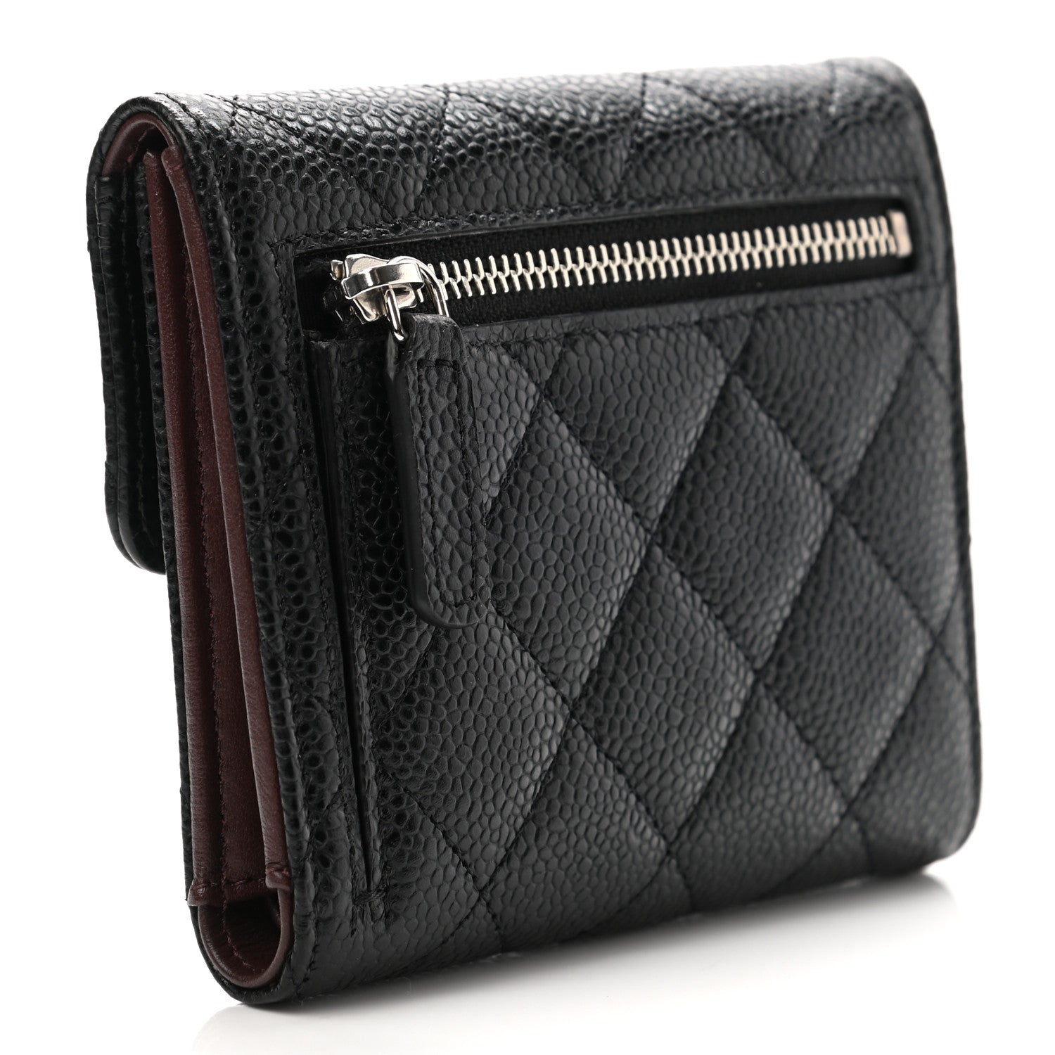 Chanel Caviar Quilted Compact Flap Wallet Black 3 of 9
