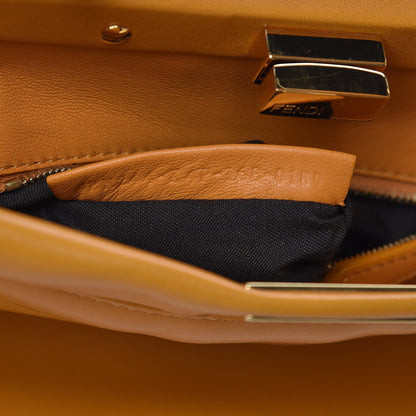 Fendi Nappa Mini Peekaboo Iconic Satchel Giallo Syrup 8 of 9