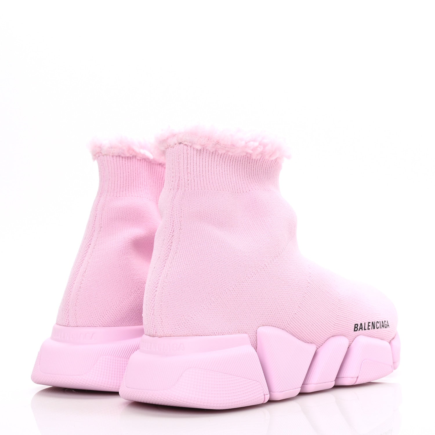 Balenciaga Technical 3D Recycled Knit Fake Fur Womens Speed 2.0 Sneakers 40 Monocolor Soft Pink 4 of 7