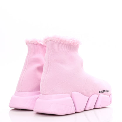 Balenciaga Technical 3D Recycled Knit Fake Fur Womens Speed 2.0 Sneakers 40 Monocolor Soft Pink 4 of 7