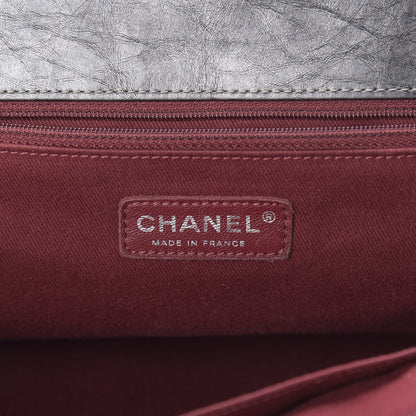 Chanel Metallic Aged Calfskin Quilted Large Pondichery Flap Dark Grey 6 of 10