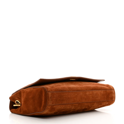 Saint Laurent Smooth Calfskin Suede Medium Reversible Monogram Kate Satchel Brick 4 of 10
