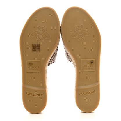 Gucci Nappa Matelasse GG Marmont Espadrille Slide Sandals 37 Porcelain Rose 5 of 11