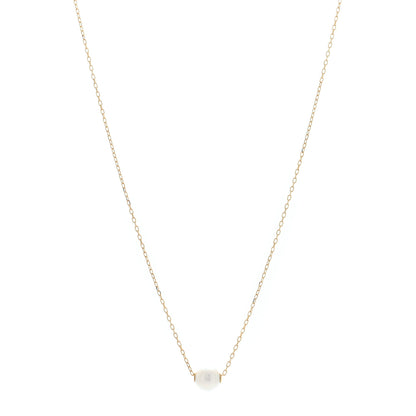 Mikimoto 18K Yellow Gold Akoya Pearl 8mm Single Pendant Necklace 1 of 4
