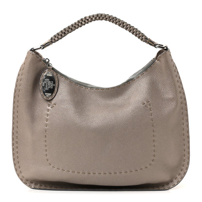 Fendi Cuoio Romano Selleria Hobo Peltro 1 of 9