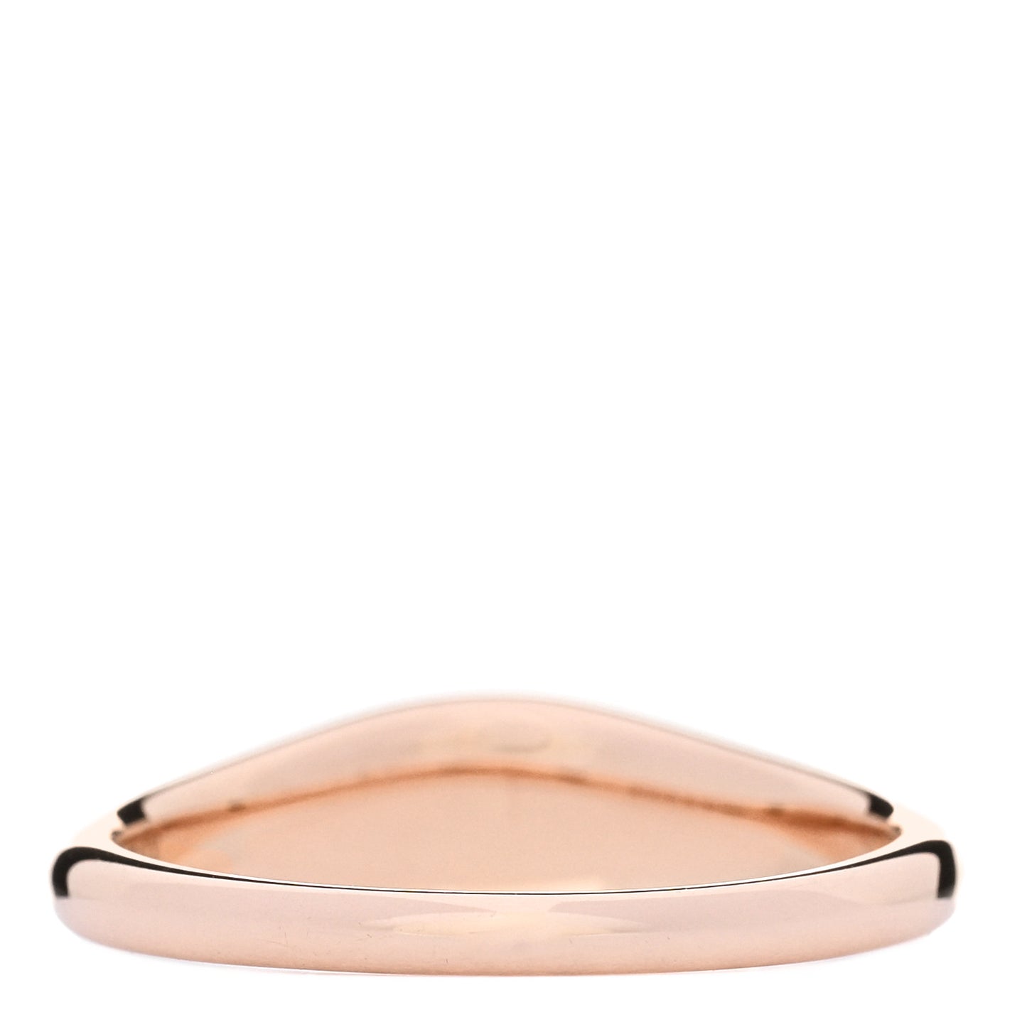 18K Rose Gold Diamond Micro Oval Signet Ring 57 8
