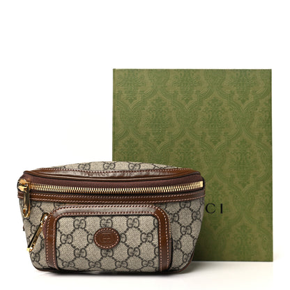 Gucci GG Supreme Monogram Textured Calfskin Retro Interlocking G Belt Bag Beige Ebony Brown Sugar 11 of 11