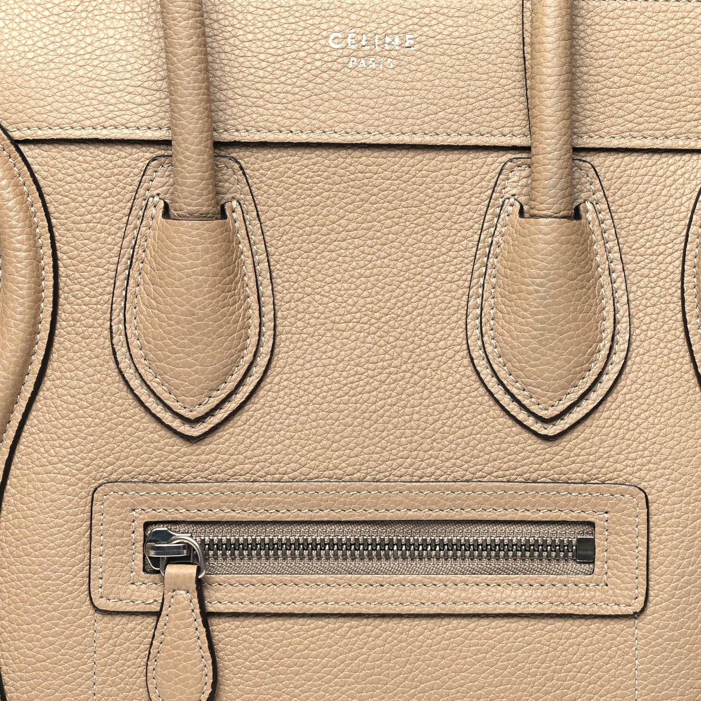 Drummed Calfskin Micro Luggage Dune