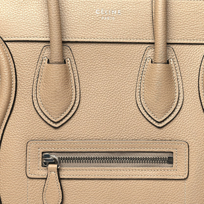 Celine Drummed Calfskin Micro Luggage Dune 6 of 10