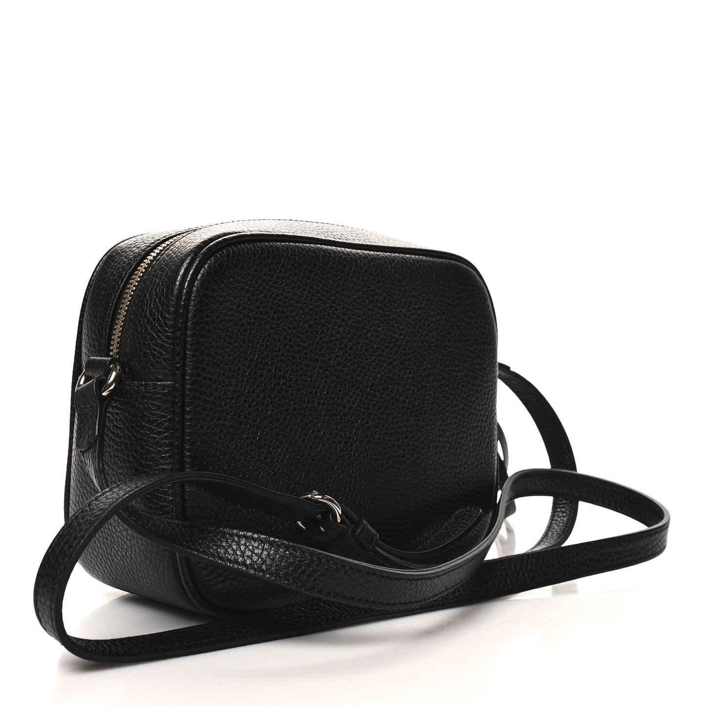 Pebbled Calfskin Small Soho Disco Bag Black
