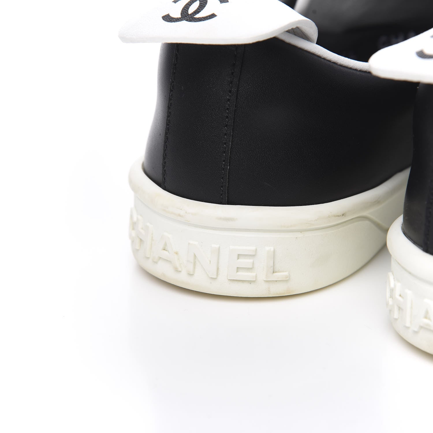 Chanel Calfskin CC Womens Sneakers 37 Black 5 of 16
