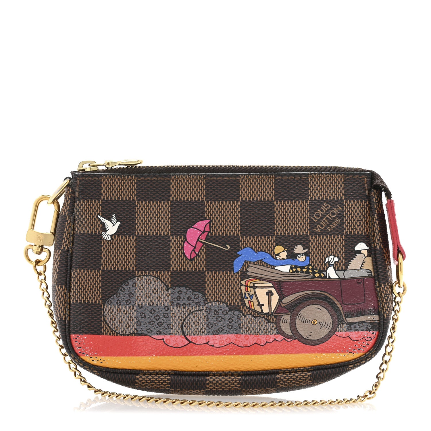 Louis Vuitton Damier Ebene 2015 Christmas Animation Mini Pochette Accessories 1 of 9