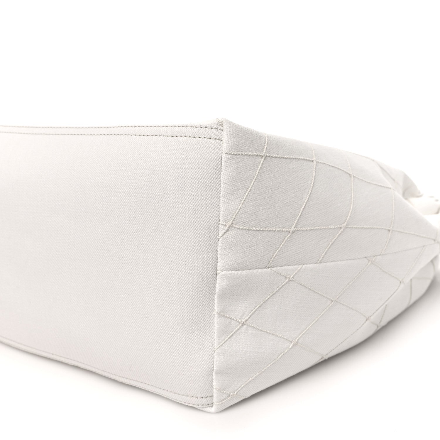 Chanel Denim Calfskin Quilted Coco Beach Small Shopping Tote White Black 11 of 11