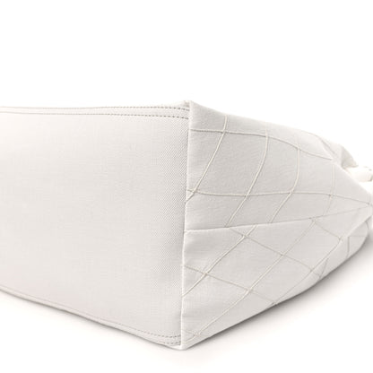 Chanel Denim Calfskin Quilted Coco Beach Small Shopping Tote White Black 11 of 11