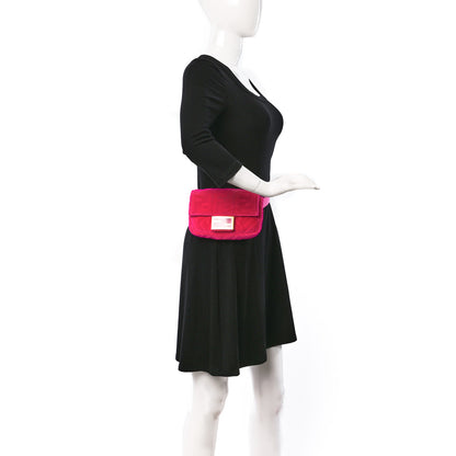 Fendi Velvet FF Embossed Hip Belt Baguette Bag Fuxia 2 of 9