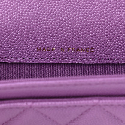 Chanel Caviar Quilted Flap Card Holder Wallet Purple 7 of 9