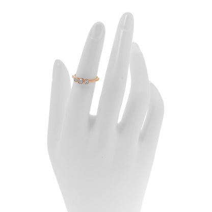 Tiffany 18K Rose Gold Diamond Three Stone Milgrain Ring 49 5 2 of 5