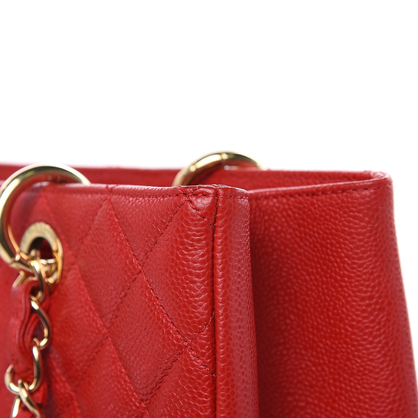 Caviar Quilted Grand Shopping Tote GST Red