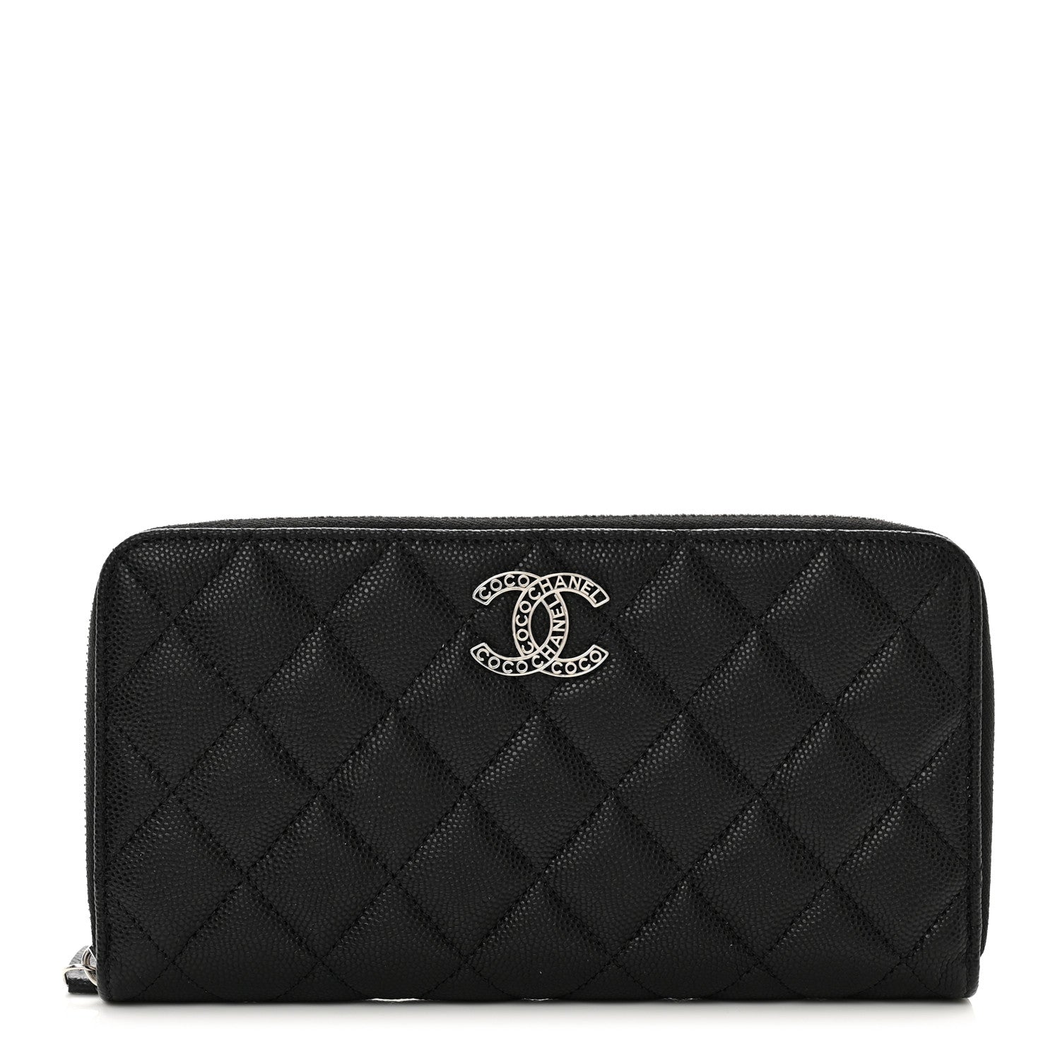 Chanel Caviar Quilted CC Logo Long Zipped Wallet Black 1 of 11