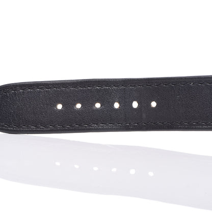 Hermes Stainless Steel Barenia Lacquer 21mm Heure H Hour Quartz Watch Noir 7 of 10