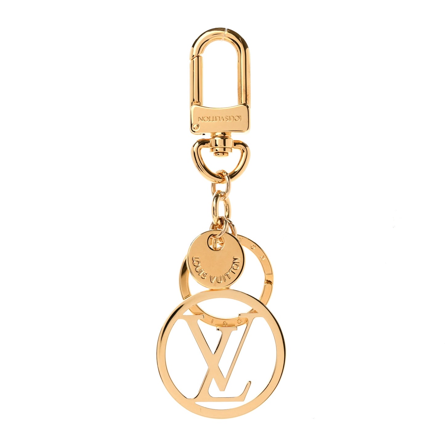 LV Circle Bag Charm Key Holder Gold