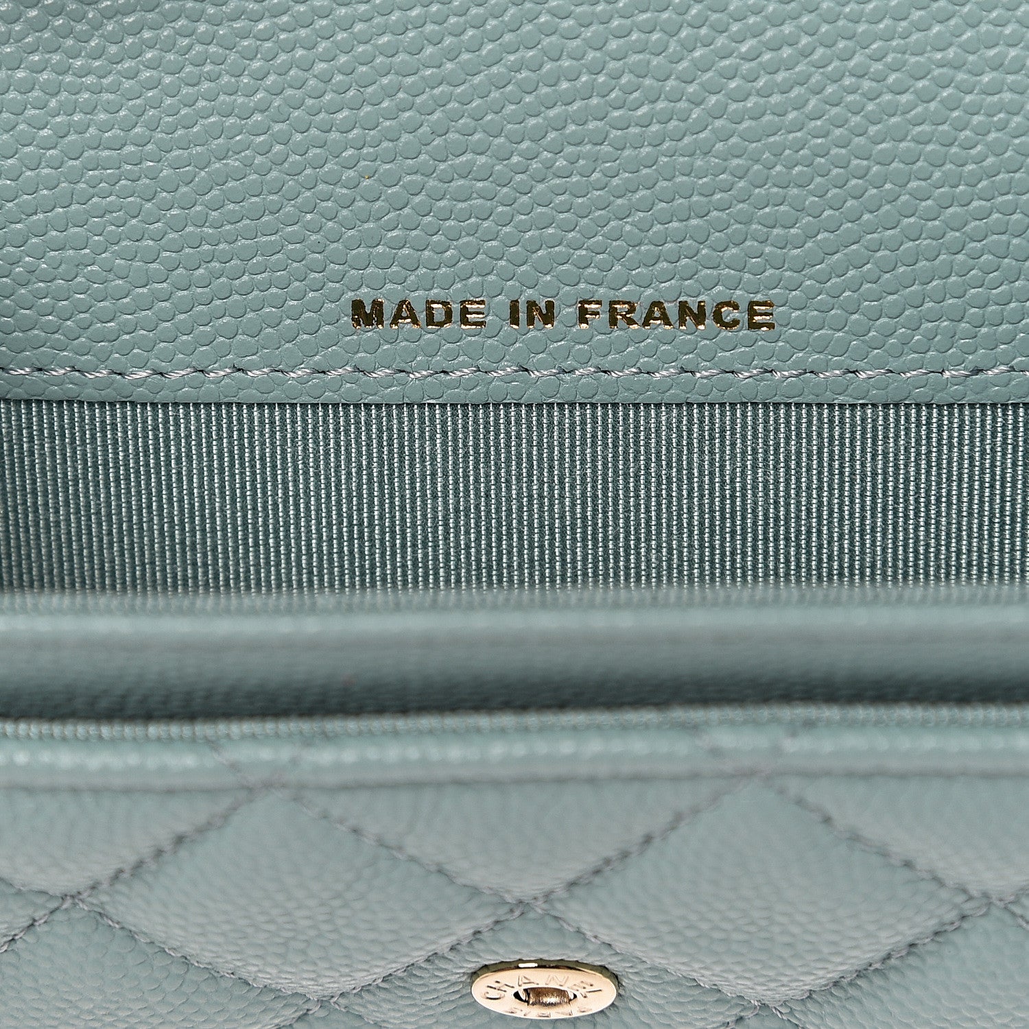 Chanel Iridescent Caviar Quilted Flap Card Holder Wallet Light Blue 6 of 8