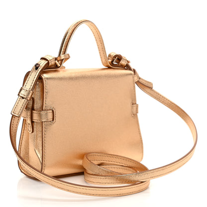 Delvaux Metallic Calfskin Micro Tempete Satchel Or Rose 3 of 11