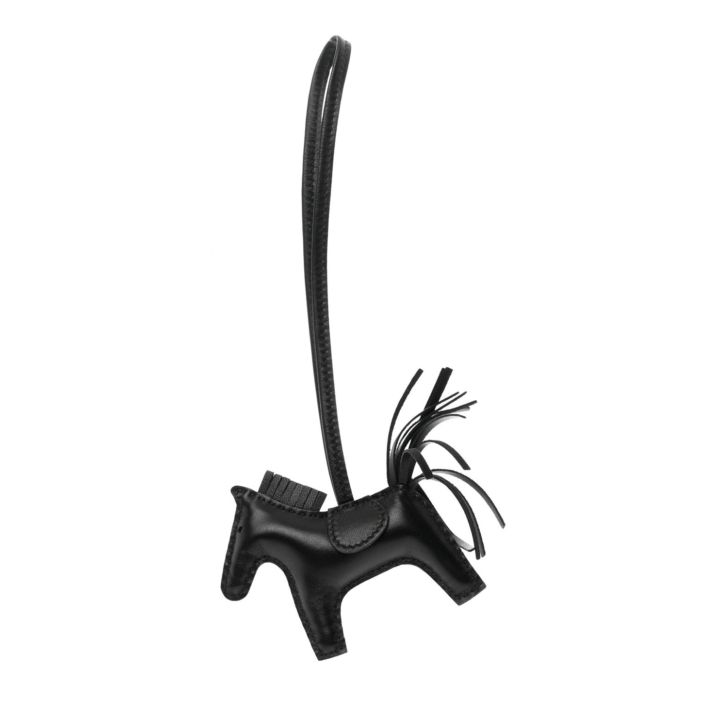 Milo Lambskin Grigri Rodeo Pegase Horse Bag Charm PM So Black