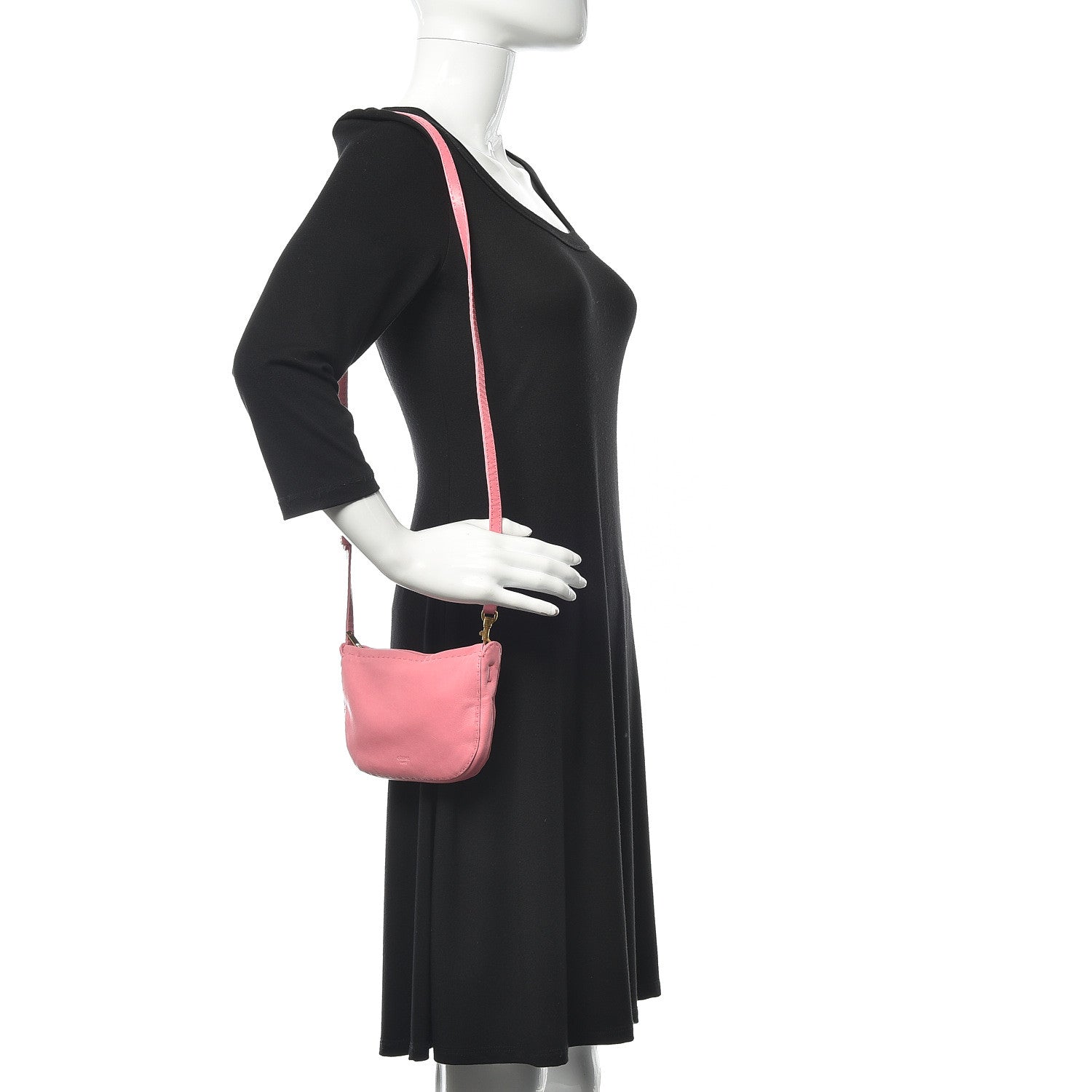 Celine Soft Lambskin Mini Croissant Pouch Crossbody Bag Bubble 2 of 10