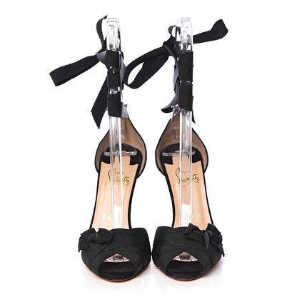 Christian Louboutin Grosgrain Suede Christeriva 100 Sandals 36.5 Black 2 of 13