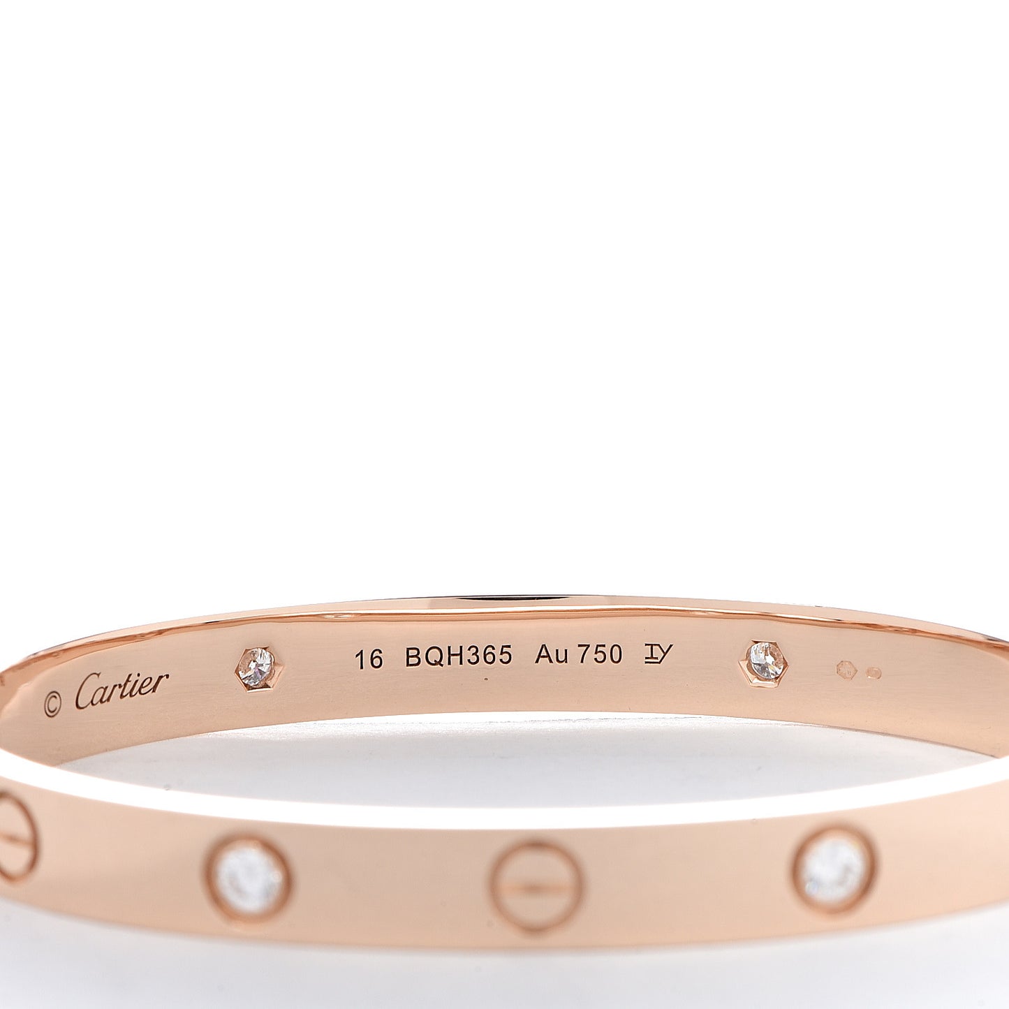 18K Pink Gold 4 Diamond LOVE Bracelet 16