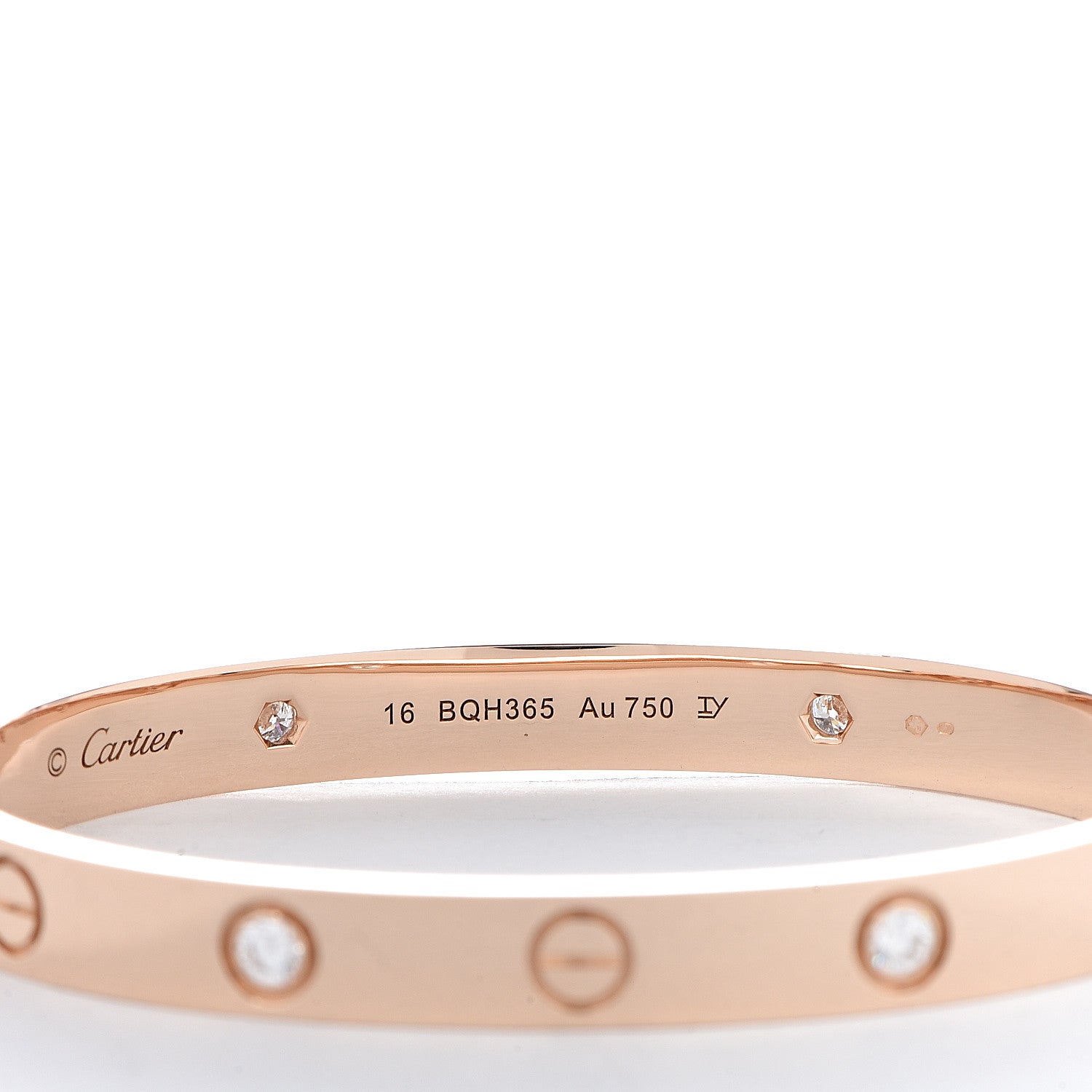 Cartier 18K Pink Gold 4 Diamond LOVE Bracelet 16 4 of 6