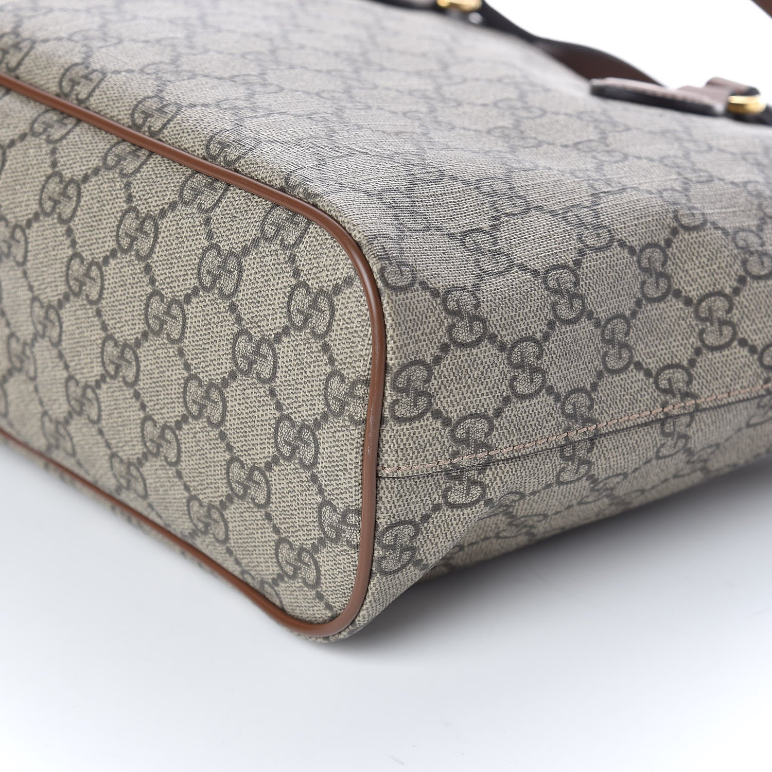 Gucci Soft GG Supreme Monogram Small Crossbody Tote Beige Cuir 6 of 11
