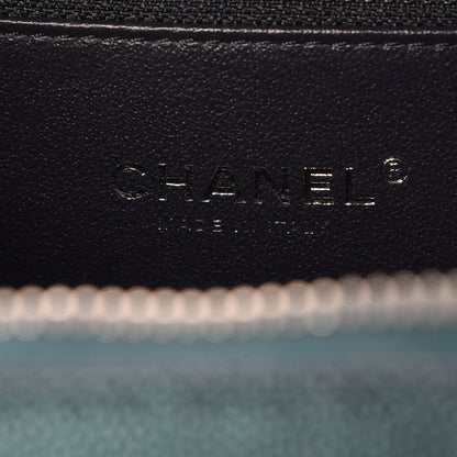 Chanel Iridescent Caviar Quilted Medium CC Filigree Vanity Case Dark Turquoise 8 of 10