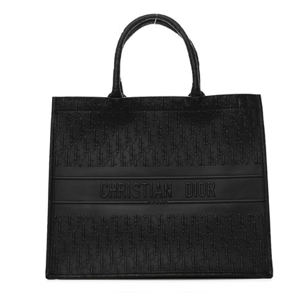 Christian Dior Oblique Calfskin Embossed Large Book Tote Black 1 of 9