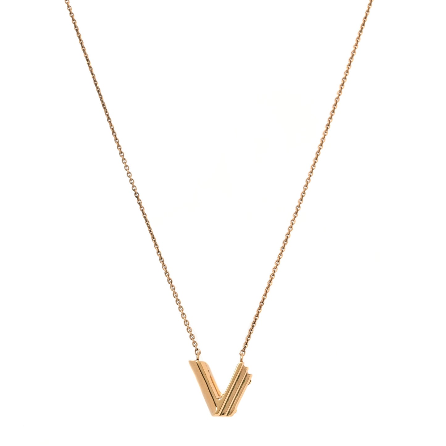 LV And Me Letter V Necklace Gold