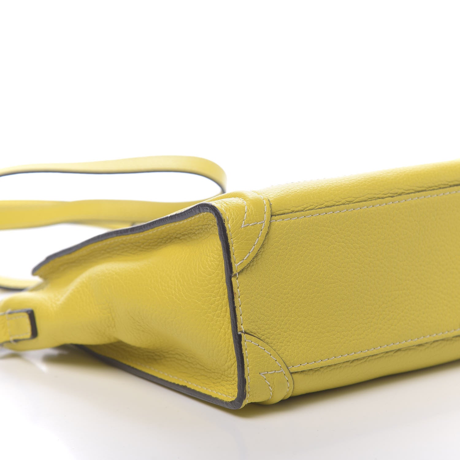 Celine Drummed Calfskin Nano Luggage Citron 17 of 20