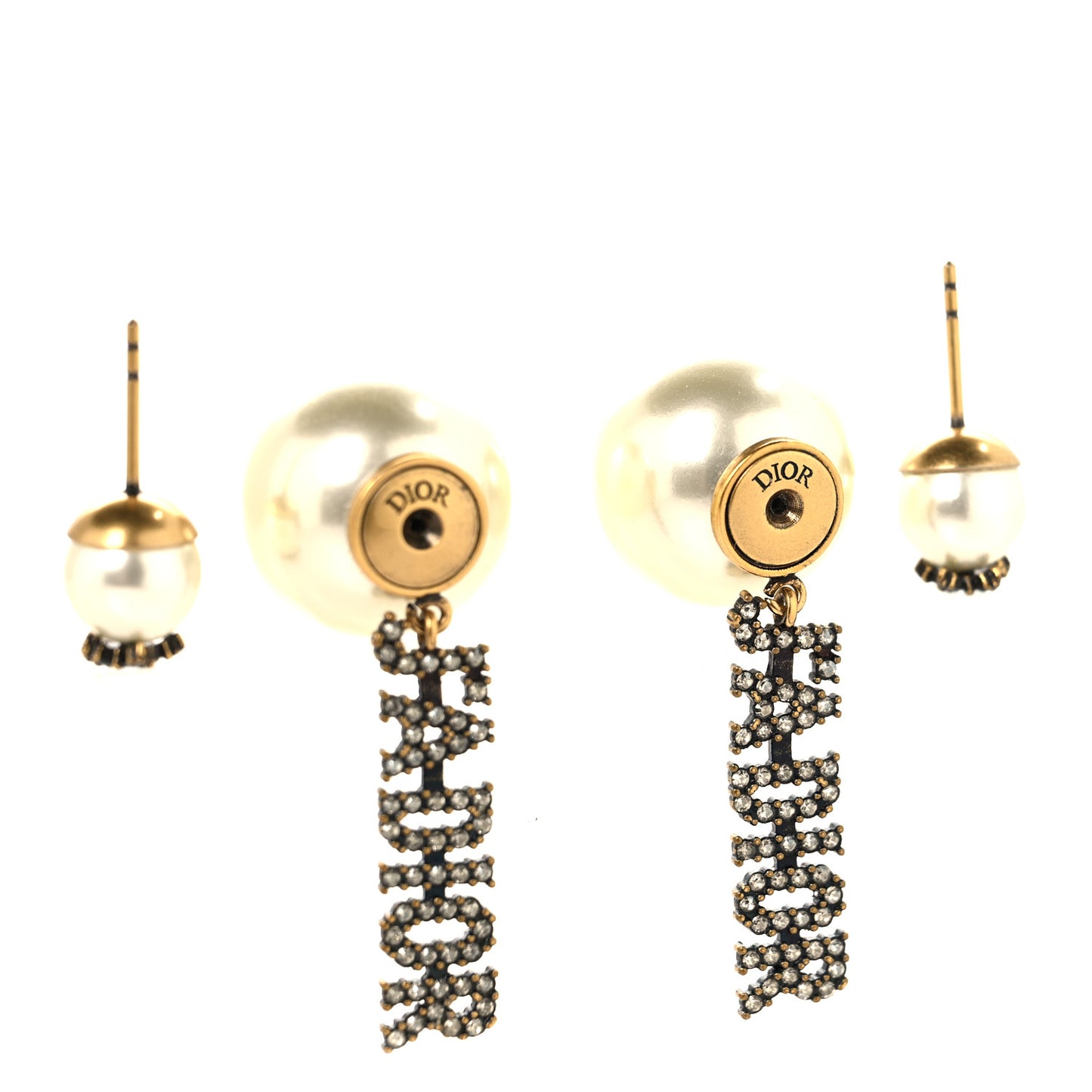Pearl Crystal J'Adior Tribales Earrings Antique Gold