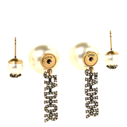Christian Dior Pearl Crystal J'Adior Tribales Earrings Antique Gold 4 of 5