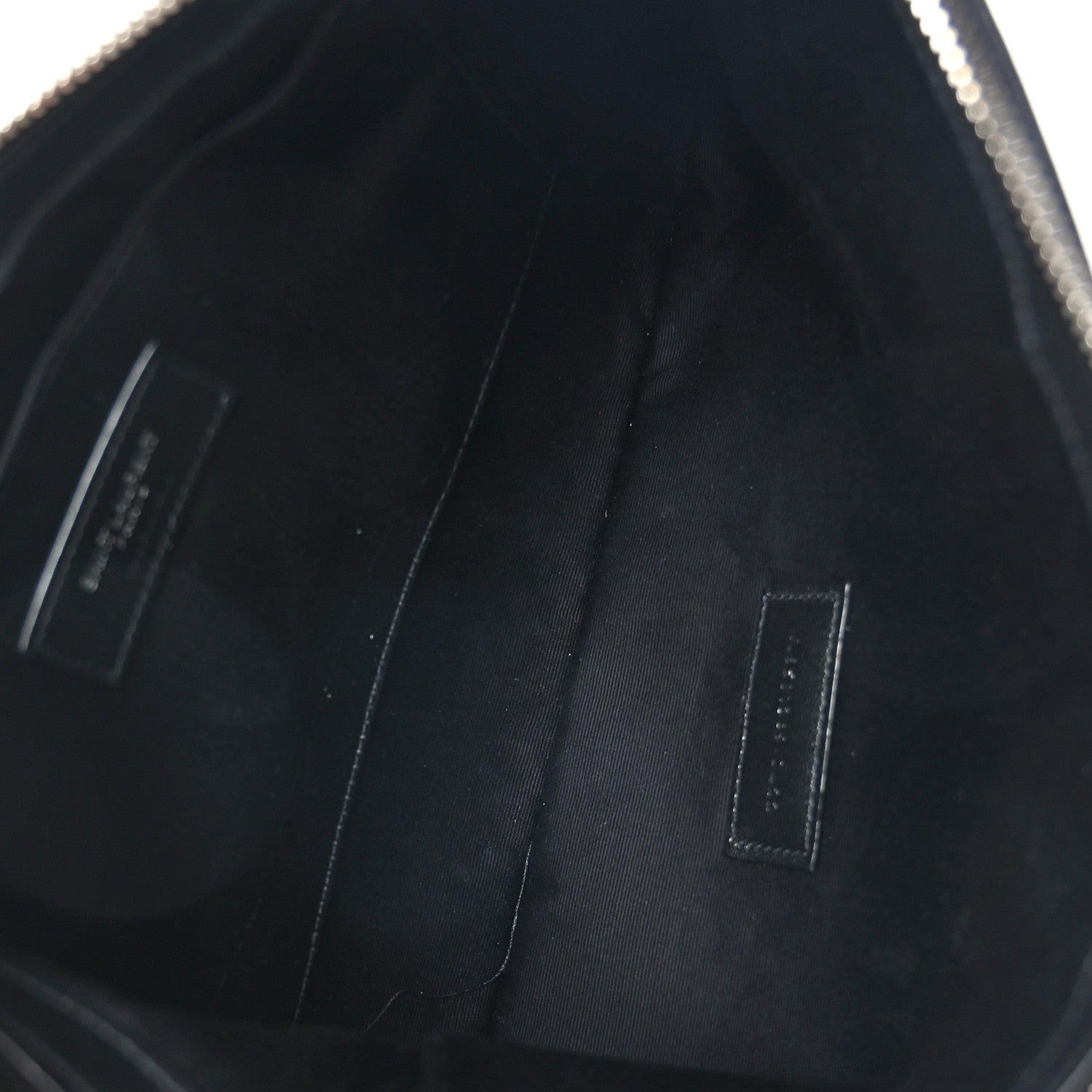Saint Laurent Linen Canvas Rive Gauche Zipped Pouch Black 5 of 7