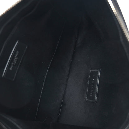 Saint Laurent Linen Canvas Rive Gauche Zipped Pouch Black 5 of 7