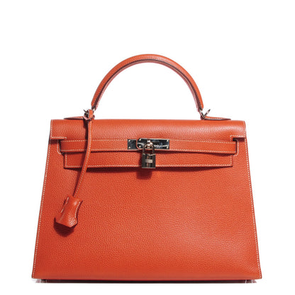 Hermes Vache Liegee Kelly Sellier 32 Brique 1 of 24