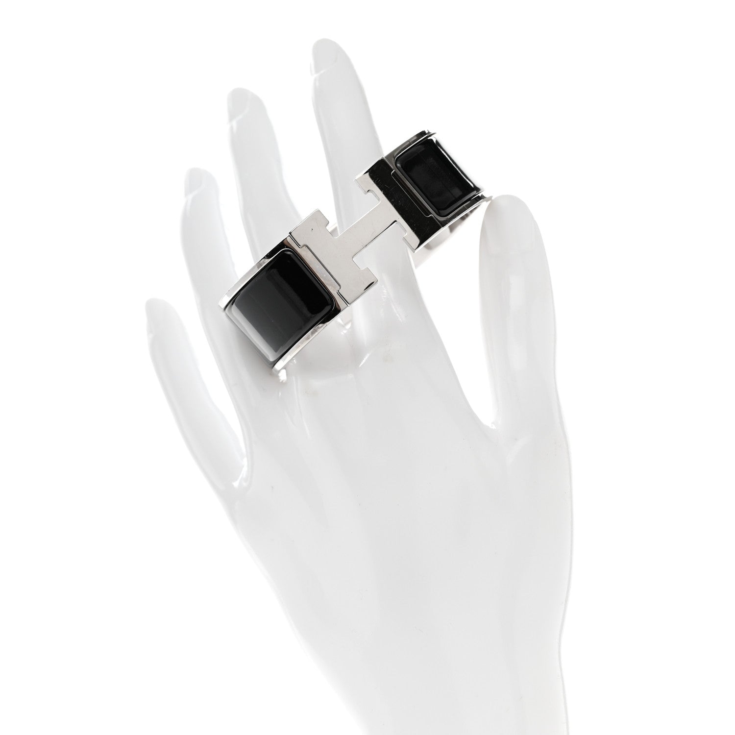 Hermes Enamel Wide Clic Clac H Bracelet PM Black 2 of 5