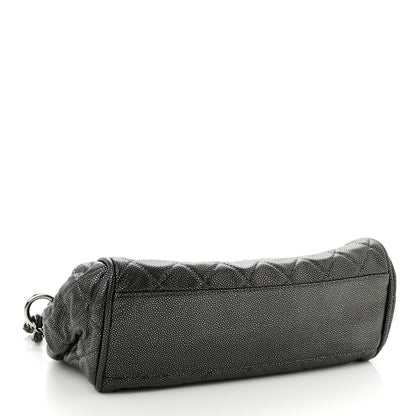 Chanel Metallic Caviar Quilted Timeless Accordion Flap Dark Silver 6 of 12
