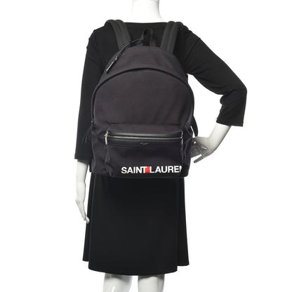 Saint Laurent Canvas Logo City Backpack Navy 2 of 12