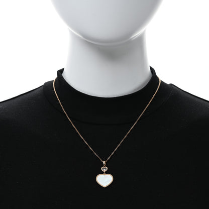 Chopard 18K Rose Gold Diamond Mother of Pearl Happy Hearts Necklace 3 of 4